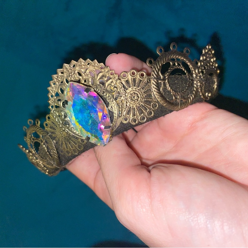 iheartraves tiara crown crystal steampunk headpiece rave accessories jewelry
